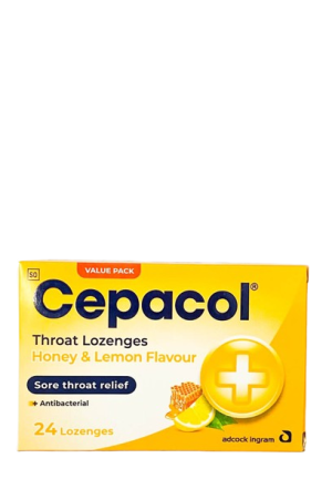 CEPACOL THROAT LOZENGES HONEY & LEMON FLAVOUR 24s